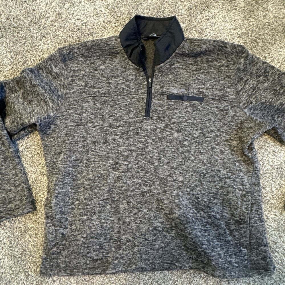Eddie Bauer Men's Sweater Fleece Size XL Gray Quarter Zip - Picture 2 of 7